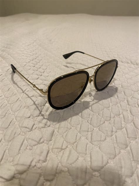 gucci gg0062s replica|Gucci GG0062S 57 Grey & Gold Sunglasses .